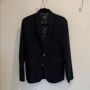 18 Waits - Men's Navy Sport Coat with Patterned Lining Slim